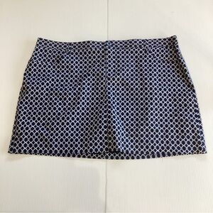 Mario Serrani Comfort Stretch Skort Skirt Blue White XXL NWT